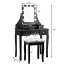 Vanity Dressing Table Set with 10 Dimmable Bulbs and Cushioned Stool by LJGDeals