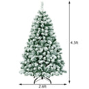 4.5 Feet Pre-Lit Premium Snow Flocked Hinged Artificial Christmas Tree by LJGDeals
