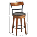 30.5 Inch 360-Degree Swivel Stools with Leather Padded Seat by LJGDeals