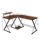 L-Shaped Desk Reversible Corner Computer Desk with Movable Shelf and CPU Stand by LJGDeals
