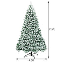 7.5 Feet Pre-Lit Premium Snow Flocked Hinged Artificial Christmas Tree with 550 Lights by LJGDeals