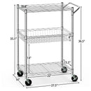 3-Tier Rolling Utility Cart with Handle Bar and Adjustable Shelves by LJGDeals