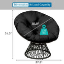 Rattan Papasan Chair Ergonomic 360-degree Swivel Soft Cushion Garden by DirectDeals