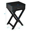 Design Sofa Side Table with X-Shape Drawer for Living Room Bedroom by LJGDeals
