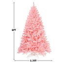 6 Feet Pink Artificial Hinged Spruce Full Christmas Tree with Foldable Metal Stand by LJGDeals
