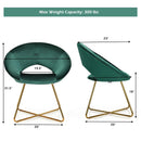 Modern Accent Velvet Dining Arm Chair with Golden Metal Legs and Soft Cushion by LJGDeals