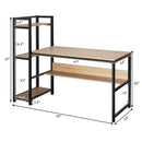 59-Inch Computer Desk Home Office Workstation 4-Tier Storage Shelves by LJGDeals