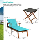 3 Pieces Portable Patio Cushioned Rattan Lounge Chair Set with Folding Table by LJGDeals