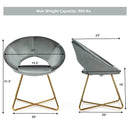 Modern Accent Velvet Dining Arm Chair with Golden Metal Legs and Soft Cushion by LJGDeals