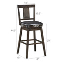 24 inch Swivel Upholstered Counter Height Bar Chair with Rubber Wood Legs by LJGDeals