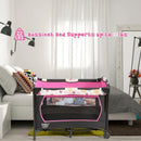 3-in-1 Convertible Portable Baby Playard with Music Box and Wheel and Brakes by LJGDeals