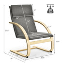 Modern Fabric Upholstered Bentwood Lounge Chair-Gray by LJGDeals