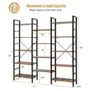 Vintage Triple Wide 5-Tier Bookcase Large Bookshelf Display Storage Shelf by LJGDeals