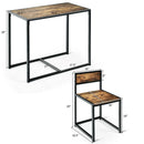 3 Pcs Dining Set Compact Table and 2 Chair with Metal Frame for for Small Space by LJGDeals