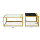 Set of 2 Modern Stackable 31.5 Inch Side Table with Waterproof Faux Marble Tabletop by LJGDeals