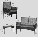 4Pcs Outdoor Patio Furniture Set – Rattan Wicker Sofa - Multiple Styles by 2Dropme