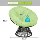 Rattan Papasan Chair Ergonomic 360-degree Swivel Soft Cushion Garden by DirectDeals