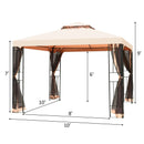 10 x 10 Feet 2-Tier Vented Metal Canopy with Mosquito Netting by LJGDeals