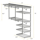 Adjustable Closet Organizer Kit with Shelves and Hanging Rods for 4 to 6 Feet by DirectDeals