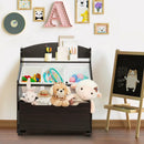 Kids Wooden Toy Storage Unit Organizer with Rolling Toy Box and Plastic Bins by LJGDeals