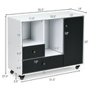 Lateral Mobile Filing Cabinet with 2 Drawers-Black by LJGDeals