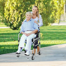 2-in-1 Aluminum Commode Shower Wheelchair with Locking Casters by LJGDeals