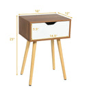 End Side Storage Drawer Nightstand with Solid Wooden Leg by LJGDeals