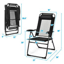 4 Pieces Patio Garden Adjustable Reclining Folding Chairs with Headrest by LJGDeals