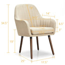 Set of 2 Fabric Upholstered Accent Chairs with Wooden Legs by DirectDeals