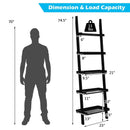 5-Tier Wall-leaning Ladder Shelf Display Rack for Plants and Books by LJGDeals