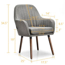 Set of 2 Fabric Upholstered Accent Chairs with Wooden Legs by DirectDeals