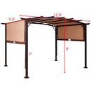 12 x 9 Feet Outdoor Pergola Gazebo with Retractable Canopy Shades by LJGDeals
