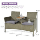 2-Person Patio Rattan Conversation Furniture Set with Coffee Table by LJGDeals