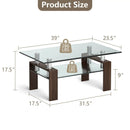 Rectangle Glass Coffee Table with Metal Legs for Living Room by LJGDeals