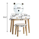 Vanity Set with 3-Color Lighted Touch Screen Dimming Mirror and 4 Drawers by LJGDeals