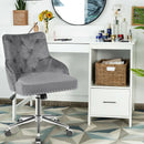 Tufted Upholstered Swivel Computer Desk Chair with Nailed Tri by LJGDeals