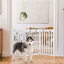 36 Inch Folding Wooden Freestanding Pet Gate Dog Gate with 360° Flexible Hinge by LJGDeals