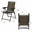 2 Pieces Folding Sling Chairs with Smooth Armrests and Adjustable Back for Patio by LJGDeals