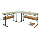 L-Shaped Computer Desk with Tiltable Tabletop by LJGDeals