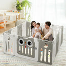 14-Panel Baby Playpen Kids Activity Center Foldable Play Yard with Lock Door by LJGDeals