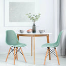 2 Pcs Modern Plastic Hollow Chair Set with Wood Leg by LJGDeals