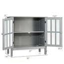 Glass Door Sideboard Console Storage Buffet Cabinet by LJGDeals
