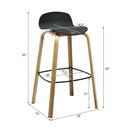 Set of 2 Modern Barstools Pub Chairs with Low Back and Metal Legs by LJGDeals