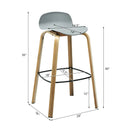 Set of 2 Modern Barstools Pub Chairs with Low Back and Metal Legs by DirectDeals