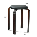 Set of 4 Bentwood Round Stool Stackable Dining Chairs with Padded Seat by LJGDeals