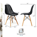 4 Pieces Modern Plastic Hollow Chair Set with Wood Leg by LJGDeals