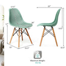 4 Pieces Modern Plastic Hollow Chair Set with Wood Leg by LJGDeals