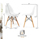 4 Pieces Modern Plastic Hollow Chair Set with Wood Leg by LJGDeals