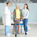 Adjustable Heavy-Duty Folding Walker with Unidirectional Wheels and Bi-Level Armrests-Black by LJGDeals