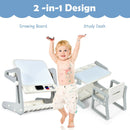 2 in 1 Kids Easel Table and Chair Set with Adjustable Art Painting Board by LJGDeals